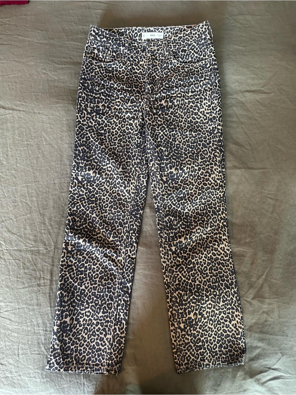 Mango Black and Cream Leopard-Print Jeans - Picture 3 of 5